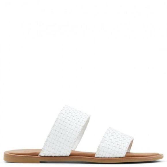 Aldo Jereciaa White leather sandal-  2 straps in woven leather Size 6.5 - Picture 12 of 12